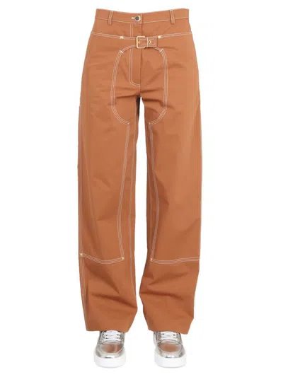 Stella Mccartney Pants With Buckle In Orange