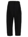 Stella Mccartney Cropped Tailored Pants With Double Front Pleats In Black