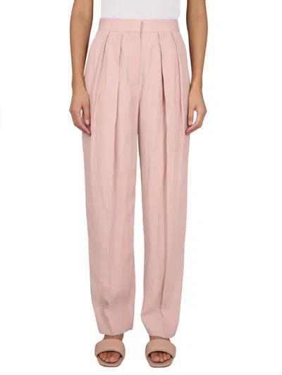 Stella Mccartney Pants With Front Pleats In Pink