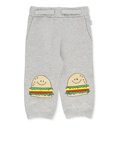 Stella Mccartney Grey Trousers For Baby Boy With Hamburger Print