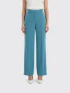 Stella Mccartney Satin Dropped Waist Straight Wide Leg Pants In Blue