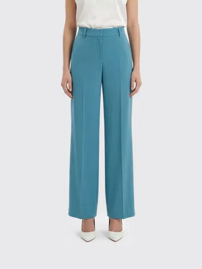 Stella Mccartney Satin Dropped Waist Straight Wide Leg Pants In Blue