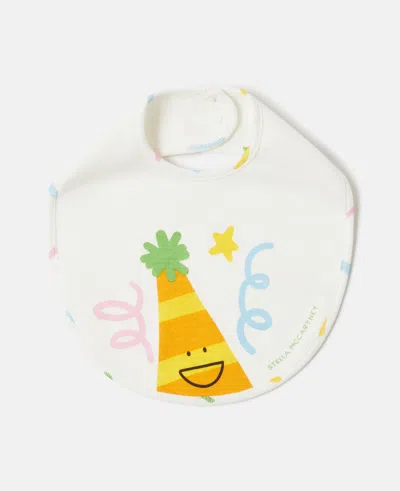 Stella Mccartney Party Hat Print Bib Set In White