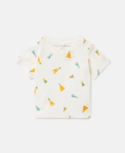Stella Mccartney Kids' Party Hat Print T-shirt In Yellow
