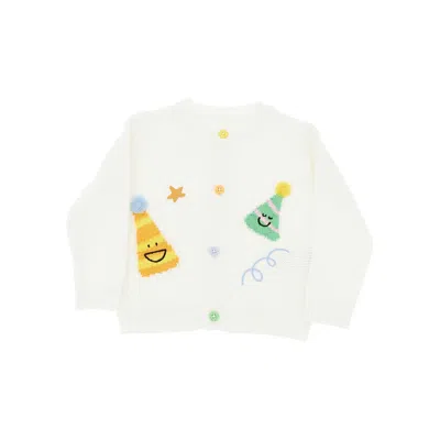 Stella Mccartney Party Intarsia Cotton Cardigan Kids In White