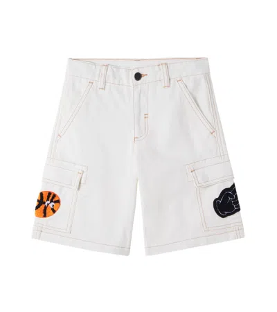 Stella Mccartney Kids' Patch-appliqué Denim Cargo Shorts In Multi