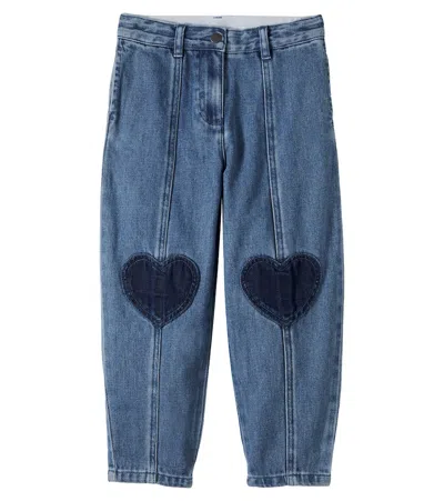 Stella Mccartney Patch-appliqué Barrel-leg Jeans In Blue
