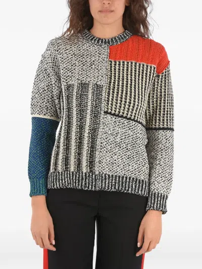 Stella Mccartney Patchwork Crochet-knit Sweater In Multi