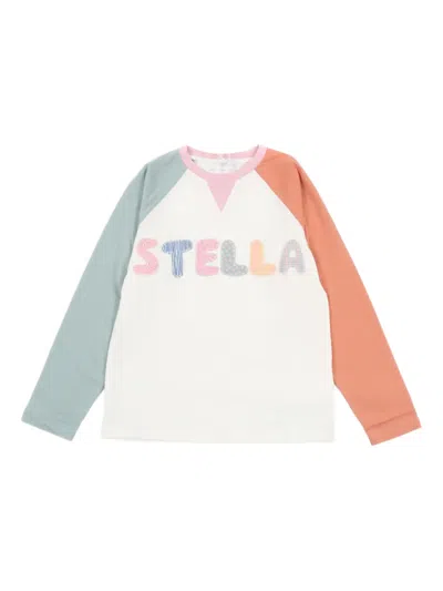 Stella Mccartney Kids' Patchwork-embellished Long-sleeve T-shirt In Multi