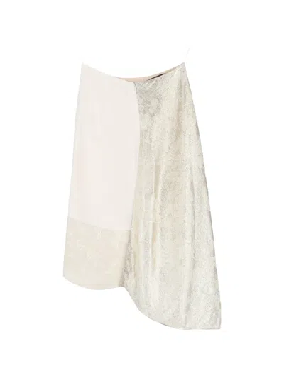 Pre-owned Stella Mccartney Patchwork Midi Skirt In Neutral