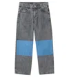 Stella Mccartney Patchwork Straight Jeans In Gray