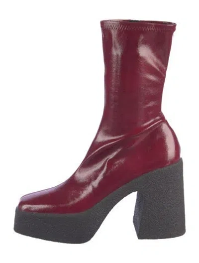 Pre-owned Stella Mccartney Patent Leather Boots In Red