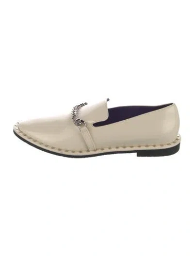 Pre-owned Stella Mccartney Patent Leather Chain-link Accents Loafers In Neutral
