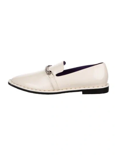 Pre-owned Stella Mccartney Patent Leather Chain-link Accents Loafers In Neutrals
