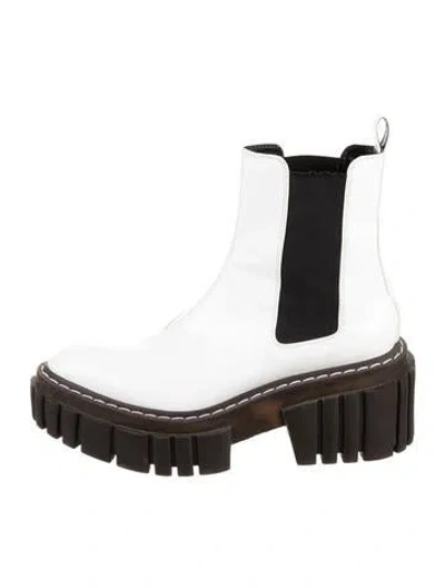 Pre-owned Stella Mccartney Patent Leather Chelsea Boots In Neutrals