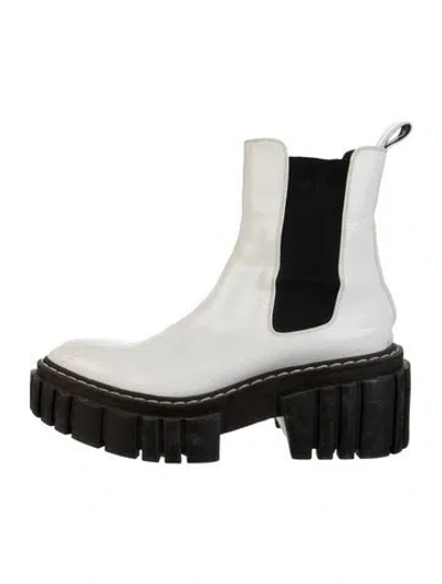 Pre-owned Stella Mccartney Patent Leather Chelsea Boots In White