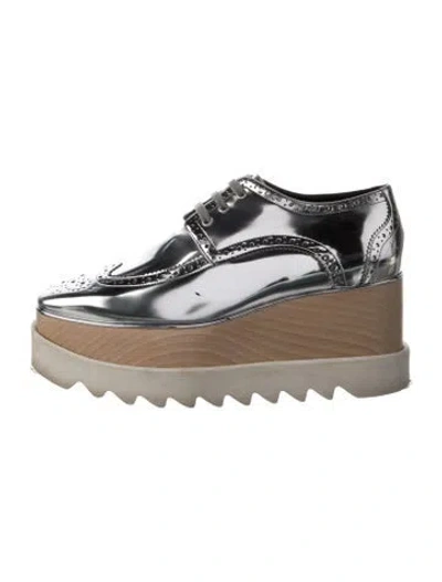 Pre-owned Stella Mccartney Patent Leather Chunky Sneakers In Metallic/silver