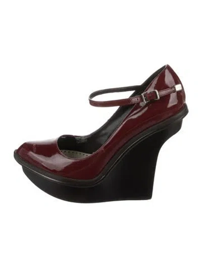 Pre-owned Stella Mccartney Patent Leather Colorblock Pattern Pumps In Red