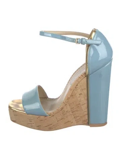 Pre-owned Stella Mccartney Patent Leather Colorblock Pattern Sandals In Multi
