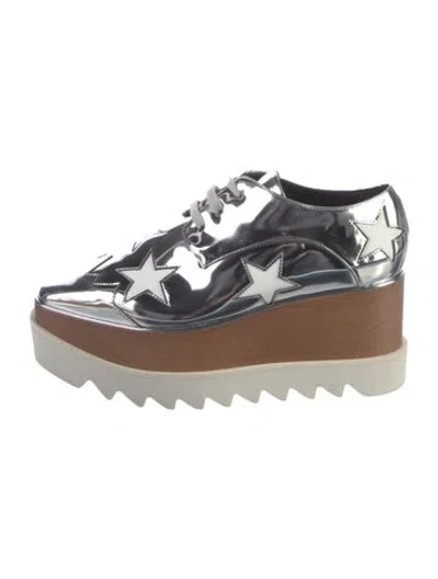 Pre-owned Stella Mccartney Patent Leather Printed Wedge Sneakers