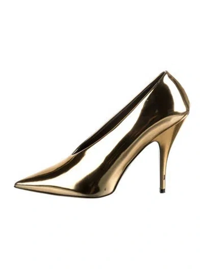 Pre-owned Stella Mccartney Patent Leather Pumps In Gold/metallic