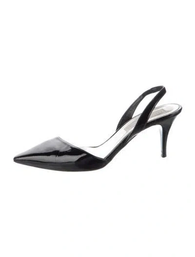 Pre-owned Stella Mccartney Patent Leather Slingback Pumps In Black