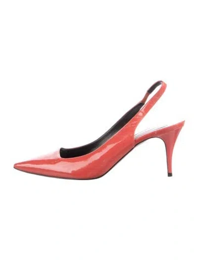 Pre-owned Stella Mccartney Patent Leather Slingback Pumps In Red
