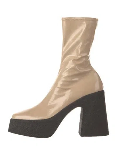 Pre-owned Stella Mccartney Patent Leather Sock Boots In Gray