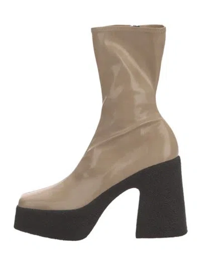 Pre-owned Stella Mccartney Patent Leather Sock Boots In Neutral