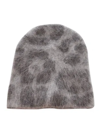Pre-owned Stella Mccartney Pattern Print Beanie In Gray