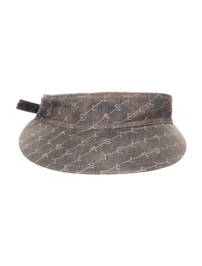 Pre-owned Stella Mccartney Pattern Print Cotton Blend Sun Visor Hat In Grey