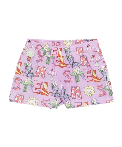 Stella Mccartney Pattern Printed Shorts In Purple