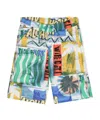 Stella Mccartney Graphic-print Cotton Shorts In Multicolor