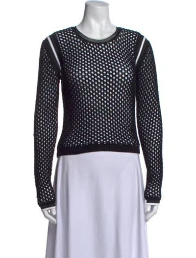 Pre-owned Stella Mccartney Patterned Crew Neck Sweater In Black