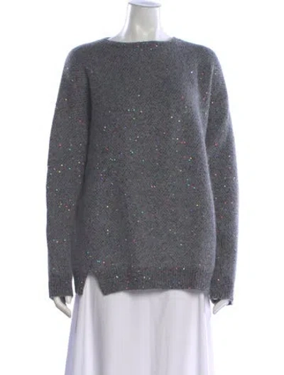 Pre-owned Stella Mccartney Patterned Crew Neck Sweater In Gray