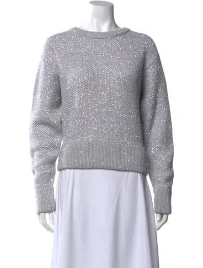Pre-owned Stella Mccartney Patterned Crew Neck Sweater In Gray