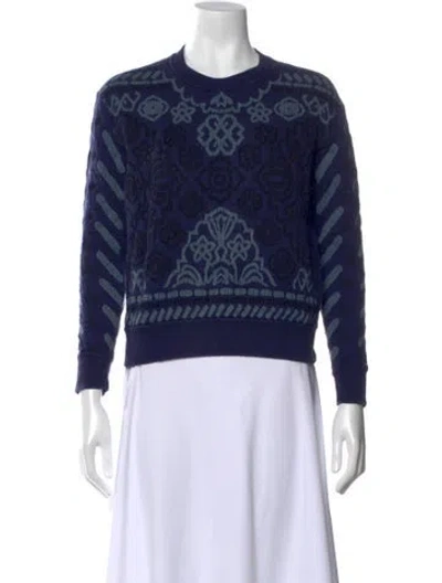 Pre-owned Stella Mccartney Patterned Crew Neck Sweatshirt In Blue