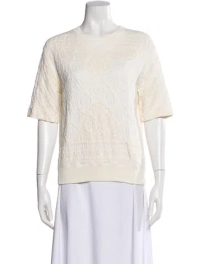 Pre-owned Stella Mccartney Patterned Crew Neck Sweatshirt In White