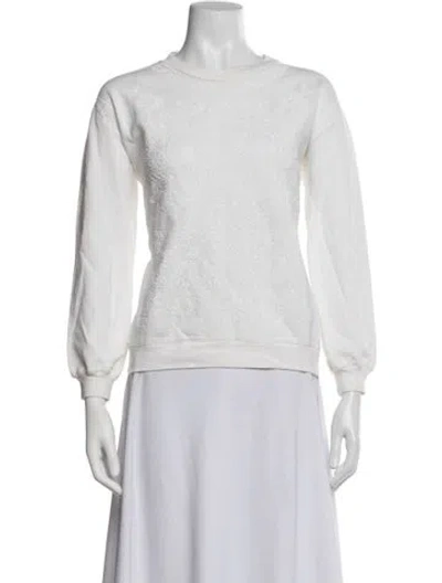 Pre-owned Stella Mccartney Patterned Crew Neck Sweatshirt In White