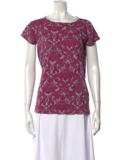 Pre-owned Stella Mccartney Patterned Crew Neck T-shirt In Purple