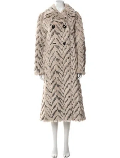 Pre-owned Stella Mccartney Patterned Faux Fur Coat W/ Tags In Neutral