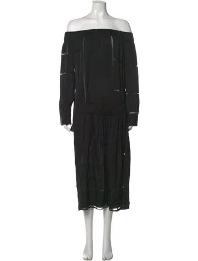 Pre-owned Stella Mccartney Patterned Midi Length Dress In Black
