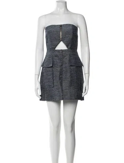 Pre-owned Stella Mccartney Patterned Mini Dress In Blue