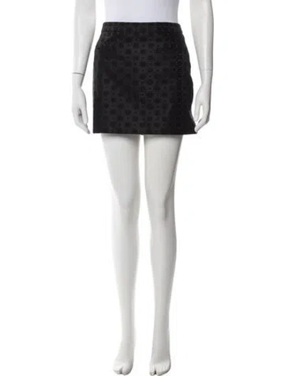 Pre-owned Stella Mccartney Patterned Mini Skirt In Black
