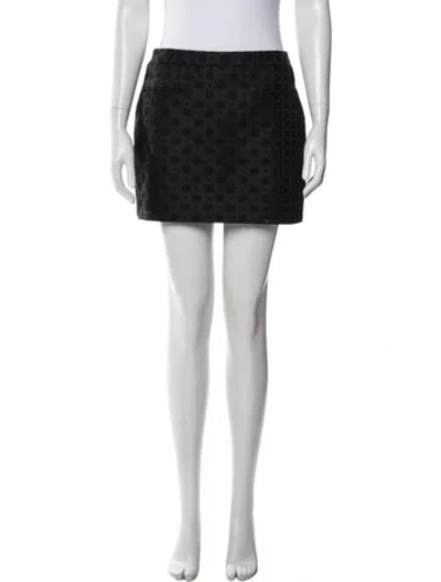 Pre-owned Stella Mccartney Patterned Mini Skirt In Black
