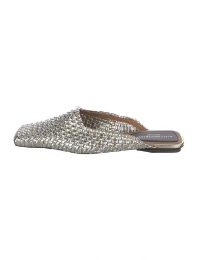 Pre-owned Stella Mccartney Patterned Mules In Silver
