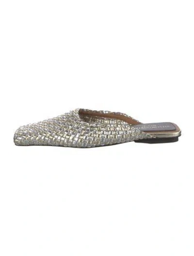Pre-owned Stella Mccartney Patterned Mules In Silver