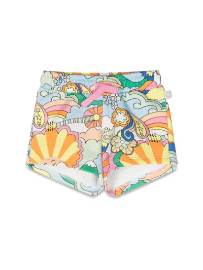 Stella Mccartney Babies' Graphic-print Cotton Shorts In Multicolour