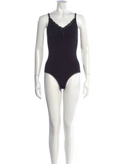 Pre-owned Stella Mccartney Patterned Scoop Neck Bodysuit W/ Tags In Black