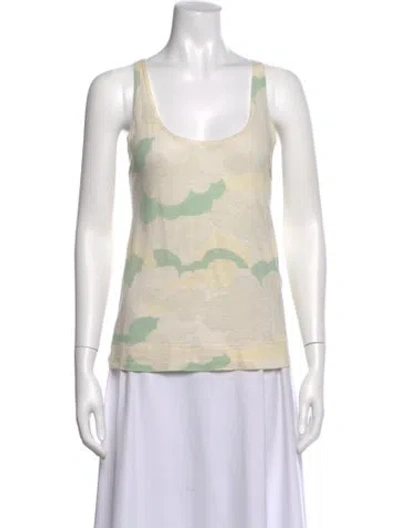 Pre-owned Stella Mccartney Patterned Scoop Neck Top In Neutral
